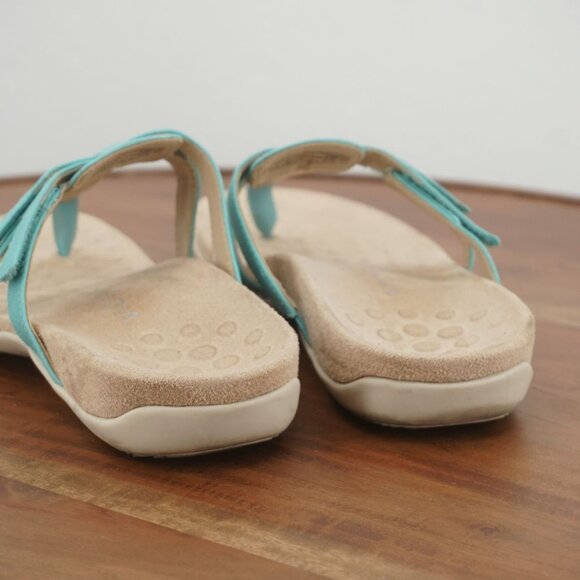 K9-3 Vionic Karley Womens Flip Flop Thong Sandals Blue Leather Size 7.5 - Picture 5 of 9